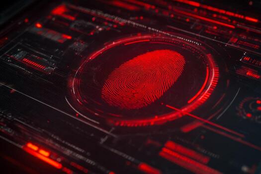 Advanced biometric security interface with fingerprint detection photo