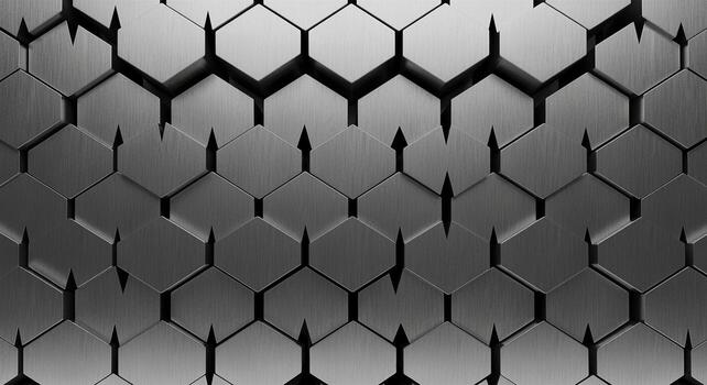 Abstract Hexagonal Pattern - Geometric Design with Shadows and Texture. photo