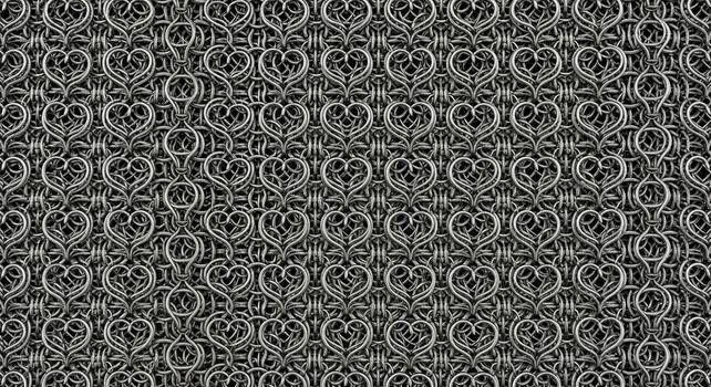 Abstract Metallic Heart Pattern Background. photo