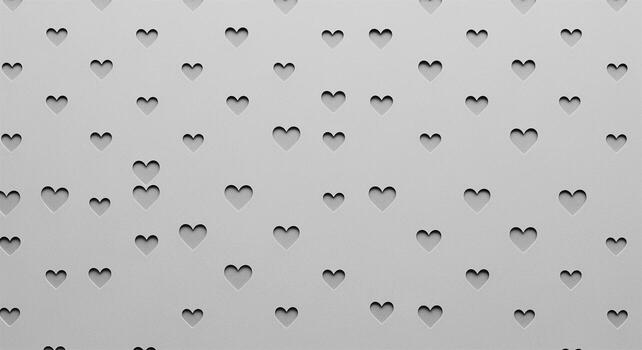 Heart-shaped pattern on a light gray background. photo