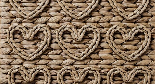 Woven Heart Pattern Background Texture. photo