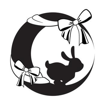 Moon design, bunny, rabbit run on the moon vector