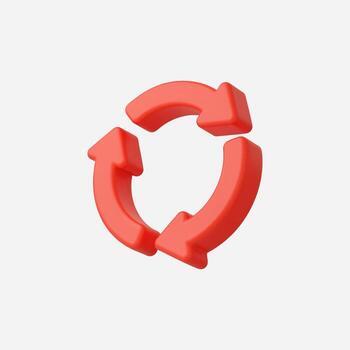 Red circular arrows represent recycling and continuous process. vector