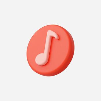 3D render of a musical note icon. Simple, modern design on white background. vector