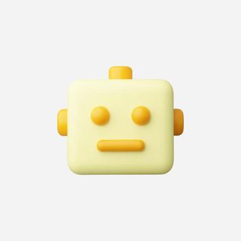 linda amarillo robot con un simple, simpático diseño en un blanco antecedentes. vector