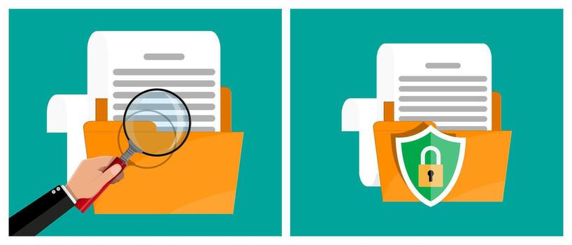 Document security and protection illustration. vector