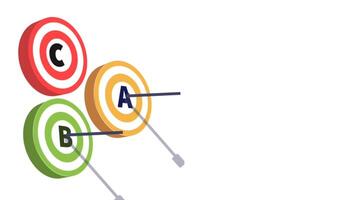 animado fluxograma ícones. trabalhos processo fluxo animação. passo a passo organização. projeto gestão ferramentas. arco e seta formas e alvos. video