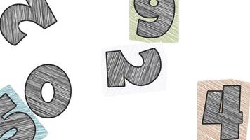 animering av en unik samling av tal i en enkel form video