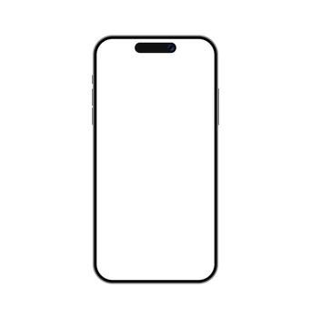 Smartphone device isolated mockup with camera on white background. Mobile phone blank screen template for advertisement illustration vector