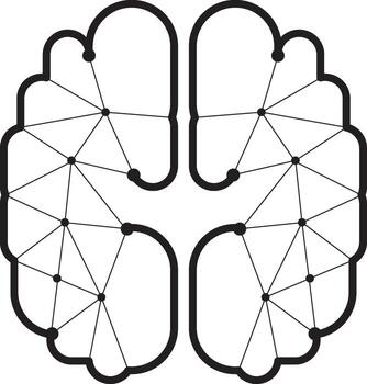 Circuit model human brain design. Technology circuit brain design. vector