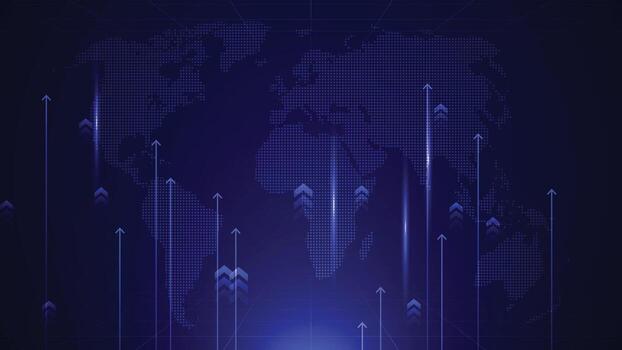 negocio Finanzas y inversión crecimiento en mapa tecnología. tendencia inversión economía grafico. vector