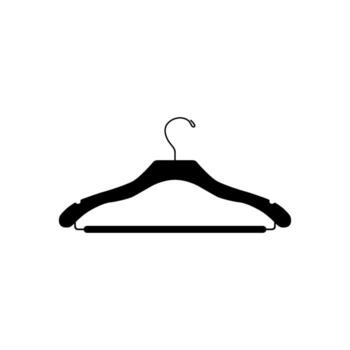 Clothes Hanger Silhouette, can use for Pictogram, Logo Gram, Sign, Apps, Symbol, Icon, Website or Graphic Design Element. Color and Size Editable vector
