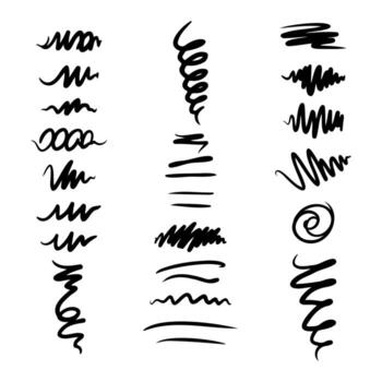 Abstract hand drawn doodle lines and scribble sketch collection vector