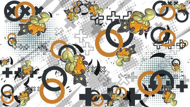 a pattern with many different objects and symbols vector