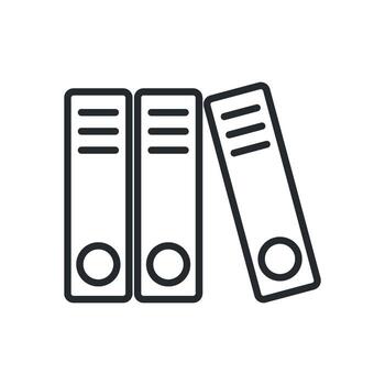 Simple Line Art Binder Files Document Library Icon Template Illustration Design vector