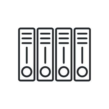 Trendy Simple Line Art Binder Files Document Library Icon Template Illustration Design vector