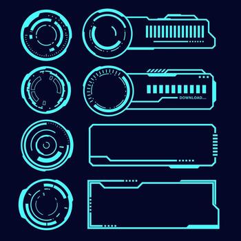 Futuristic UI download elements vector