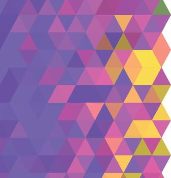 Colorful mosaic featuring geometric triangles forms a vibrant pattern against a transparent backdrop vector