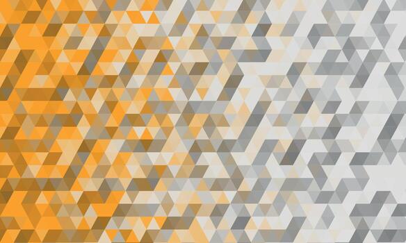 Abstract polygonal background shows a gradient from orange to gray with small triangles vector