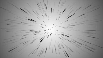 en slående vit starburst animering med en ren och minimalistisk känna, perfekt för skapande en känsla av snabb rörelse in i en ny dimensionera video
