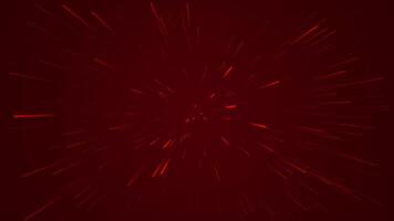 un vibrante rojo Starburst animación con un sentido de alta velocidad viaje mediante espacio, ideal para movimiento gráficos y visual efectos video