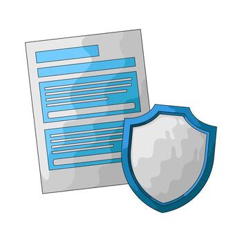 Document and shield icon vector