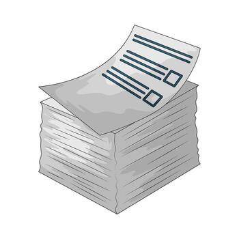 Stack of papers with a checklist vector