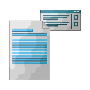Illustration of paper and web interface vector