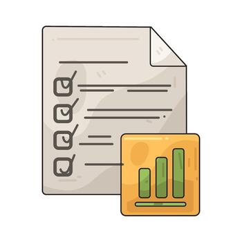 Checklist and performance graph illustration vector