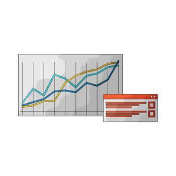 encuesta con línea grafico vector