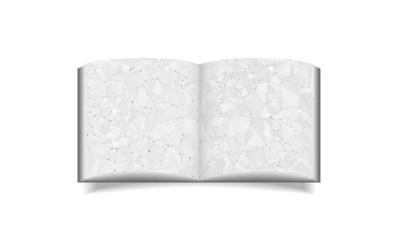 Abstract low poly polygon wireframe open book on white background. Education, library, read vector
