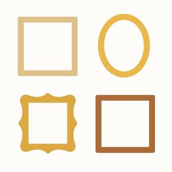 Simple Minimalist Shape Frame Collection, Square, Oval, Ornate Shape, Element vector