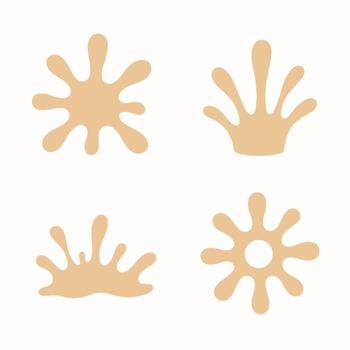 Flat Style Beige Color Splatter Shape Isolated On Cream Background vector