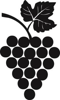 Minimalist Style Grape Fruit Logo in Black and White, Modern Branding and Identity Concepts vector