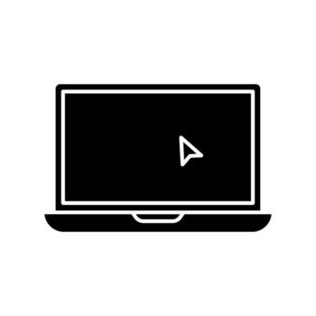 Laptop with pointer or cursor icon isolated. eps 10 vector