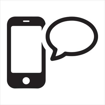 Smartphone with speech bubble icon for messaging and communication app design vector