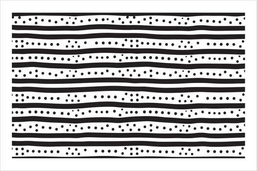 Abstract black and white geometric pattern with textured dots and lines vector