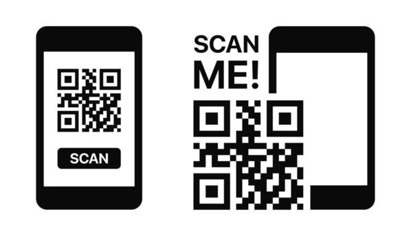 Scan QR code icon. Code scan icon with smartphone sign. vector