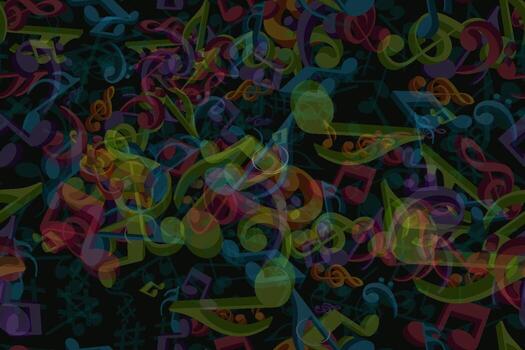 seamless pattern unique colorful music keys design vector