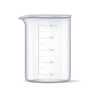 Illustration of a laboratory beaker featuring precise measurement markings. Clean design shows a scientific tool essential for accurate experiments. vector