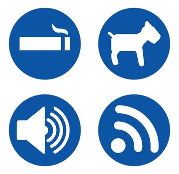 Icon Set of Prohibition and Warning Symbols for Public Spaces vector