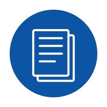 Document Icon in Blue Circle Simple Design for Digital Use and Printing vector