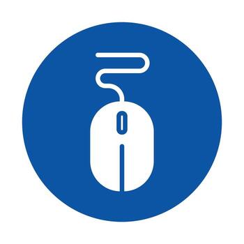 moderno computadora ratón icono en azul antecedentes para digital tecnología concepto vector