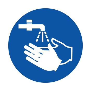 Hand Washing Symbol Icon for Hygiene Practices in Public Spaces vector