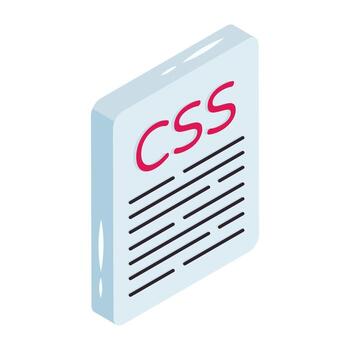 Editable isometric design icon of css file vector