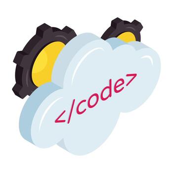 Unique icon of cloud coding vector