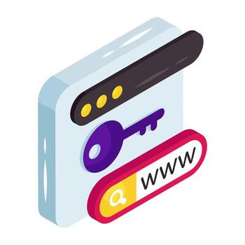 Modern isometric icon of web access vector