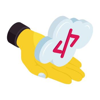 un de colores diseño icono de nube programación vector