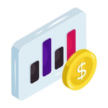 conceptual isométrica isométrica diseño icono de financiero grafico vector