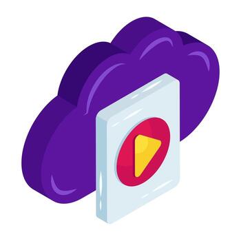 Editable isometric design icon of cloud file vector